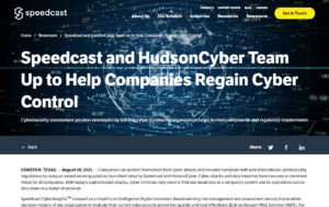 Lusynt | Speedcast and HudsonCyber Team Up to Help Companies Regain Cyber Control